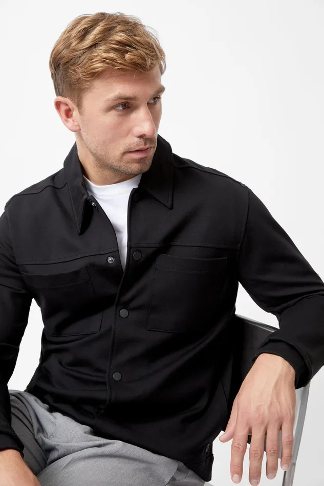 French Connection Scuba Jacket Black Man Coats and Jackets