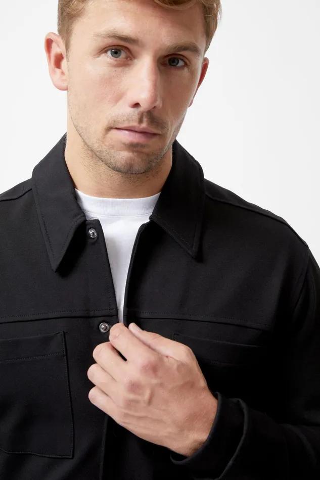French Connection Scuba Jacket Black Man Coats and Jackets