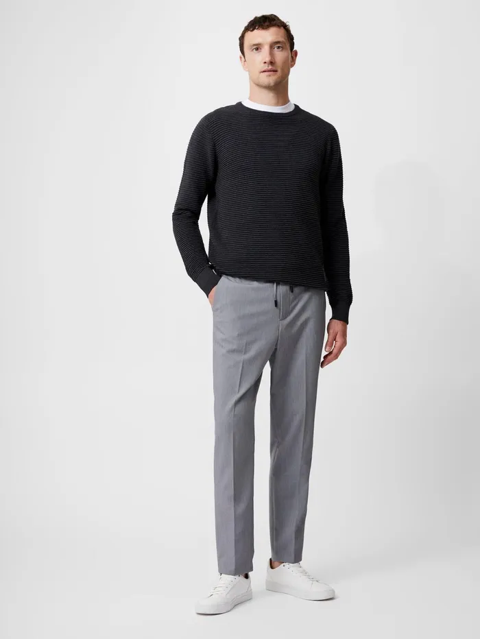 French Connection Stretch Knitted Trousers Light Grey Man Trousers