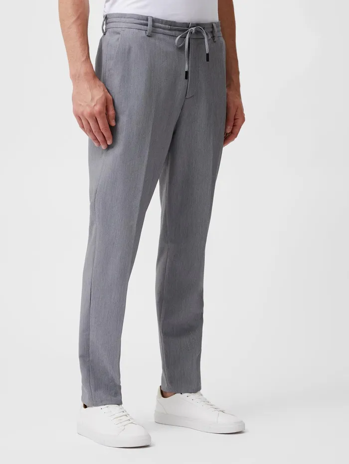 French Connection Stretch Knitted Trousers Light Grey Man Trousers