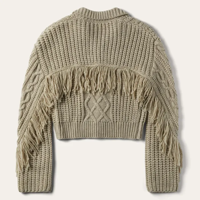 Fringe Jackets Women Stetson Cream Fringed Cardigan Tan