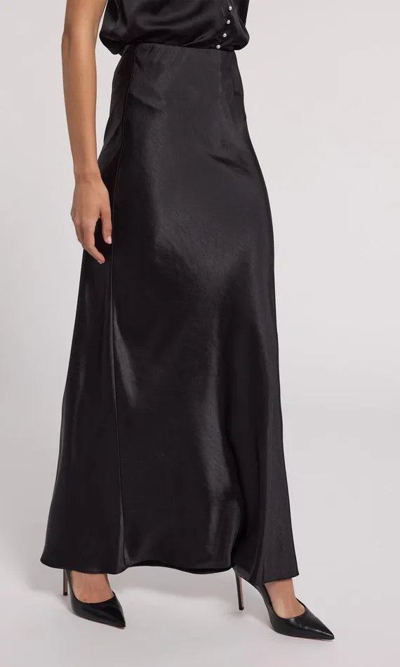 Generation Love Clothing Nolia Satin Skirt Black Women Skirts