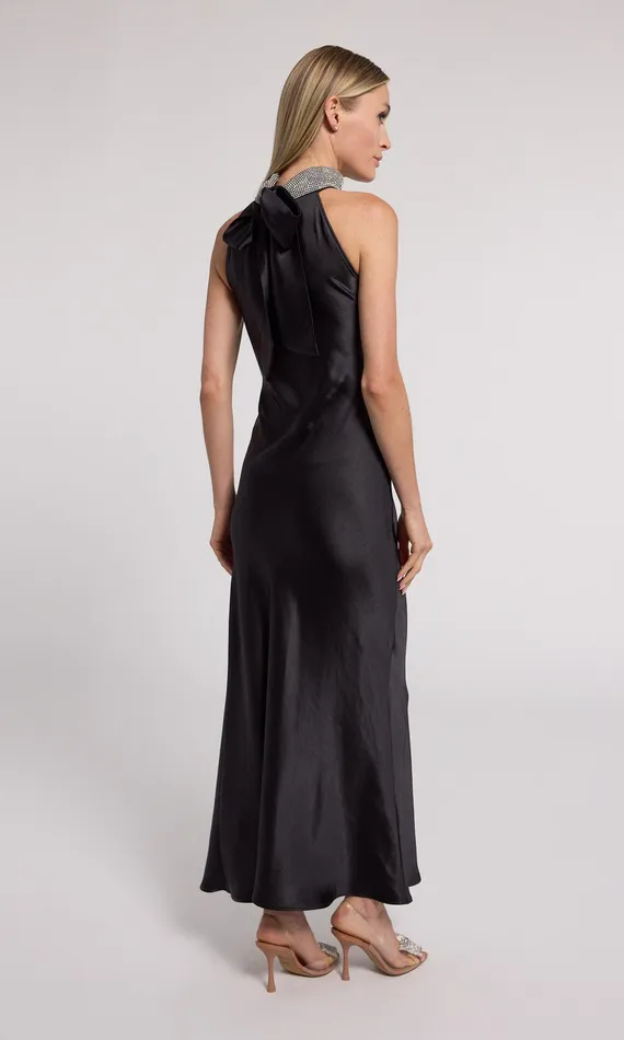 Generation Love Clothing Riella Crystal Halter Maxi Dress Blackclear Women Dresses