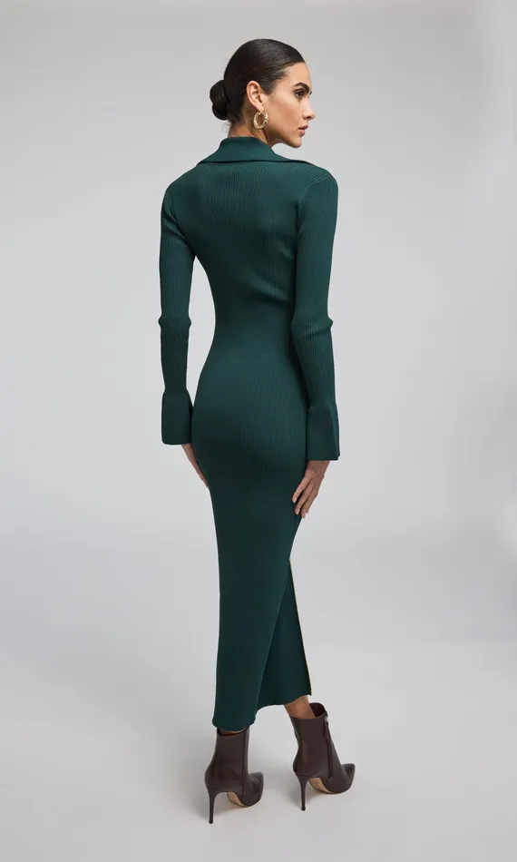 Generation Love Clothing Saylor Rib Dress Hunter Green Women Dresses