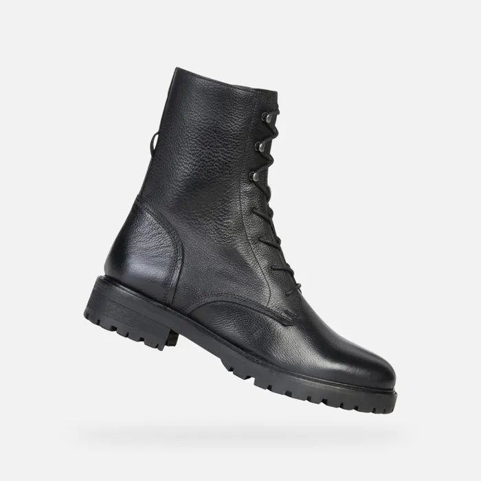 Geox Ankle Boots HOARA E Combat Boots Black Woman Geox Black 8211 Woman