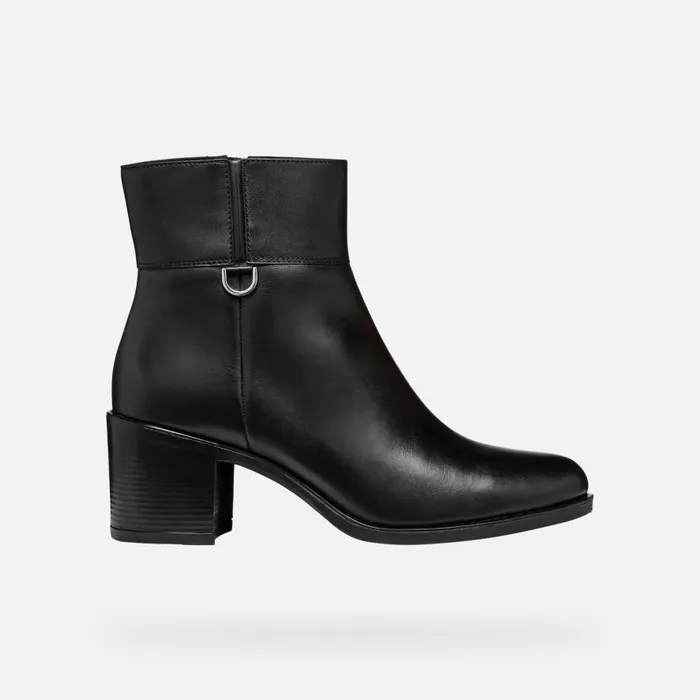 Geox Ankle Boots NEW ASHEEL WOMAN Black Medium Heel Ankle Boots Black 8211 Woman