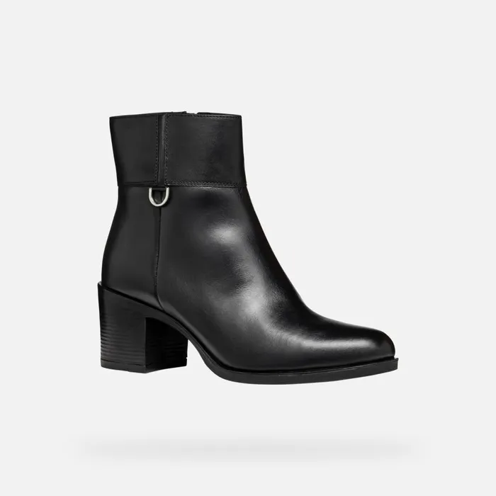 Geox Ankle Boots NEW ASHEEL WOMAN Black Medium Heel Ankle Boots Black 8211 Woman