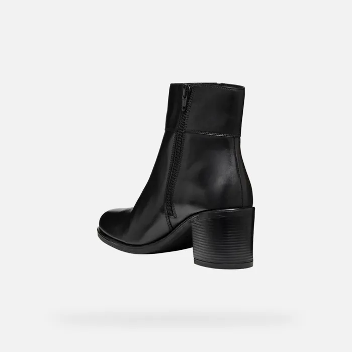 Geox Ankle Boots NEW ASHEEL WOMAN Black Medium Heel Ankle Boots Black 8211 Woman