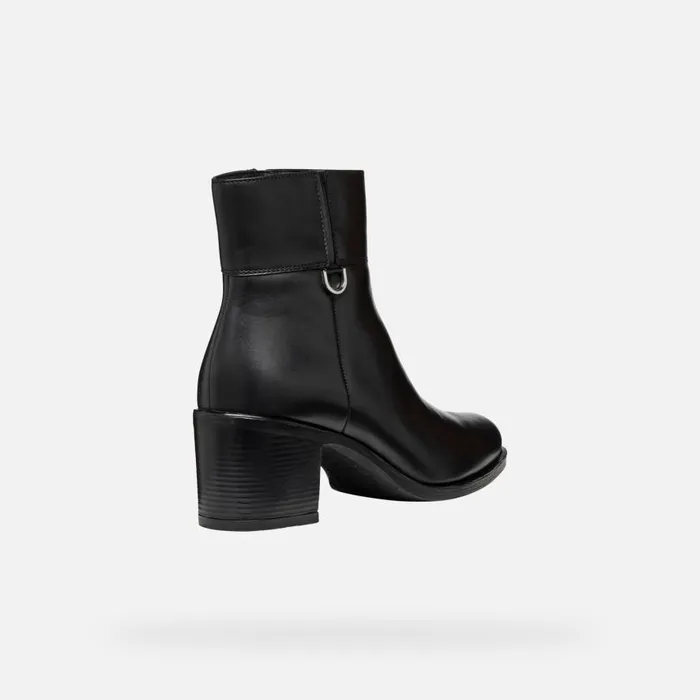 Geox Ankle Boots NEW ASHEEL WOMAN Black Medium Heel Ankle Boots Black 8211 Woman