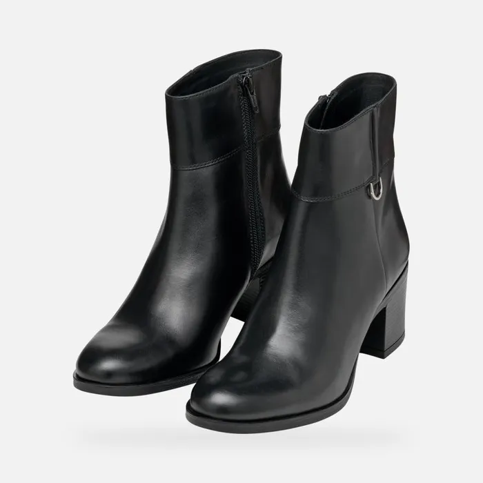 Geox Ankle Boots NEW ASHEEL WOMAN Black Medium Heel Ankle Boots Black 8211 Woman