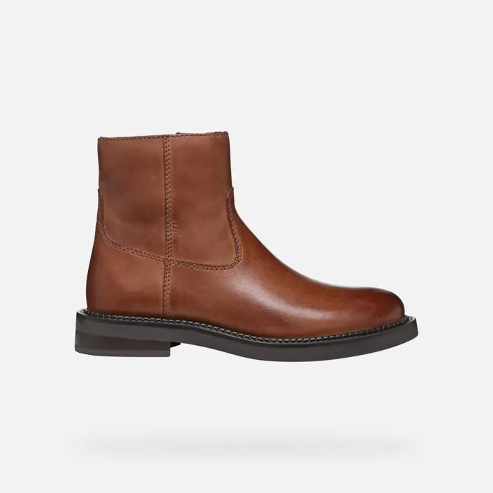 Geox Ankle Boots SERILDA WOMAN Light Brown Low Heel Ankle Boots Light Brown 8211 Woman
