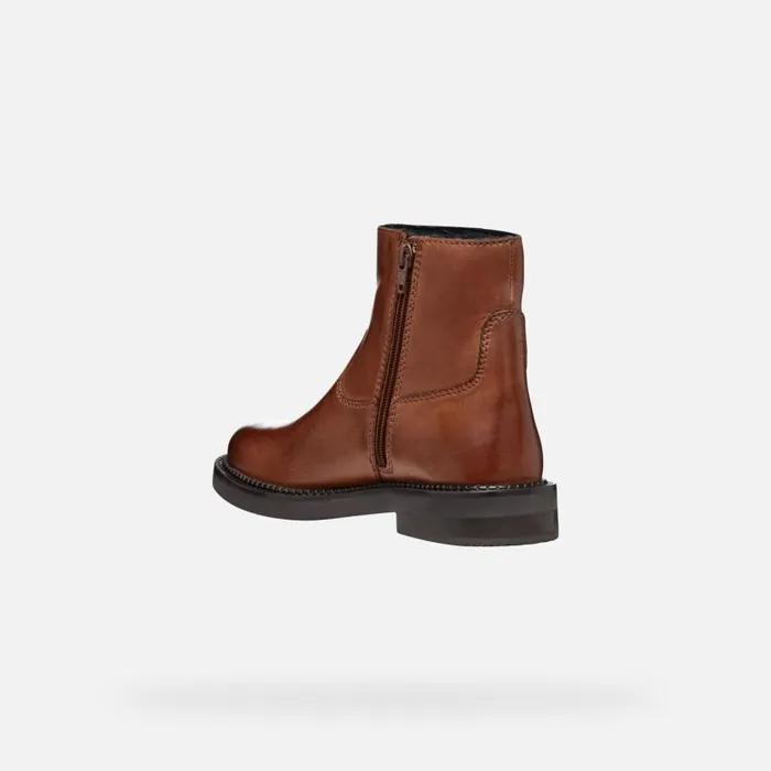 Geox Ankle Boots SERILDA WOMAN Light Brown Low Heel Ankle Boots Light Brown 8211 Woman