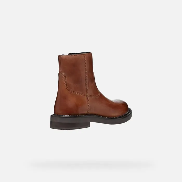 Geox Ankle Boots SERILDA WOMAN Light Brown Low Heel Ankle Boots Light Brown 8211 Woman