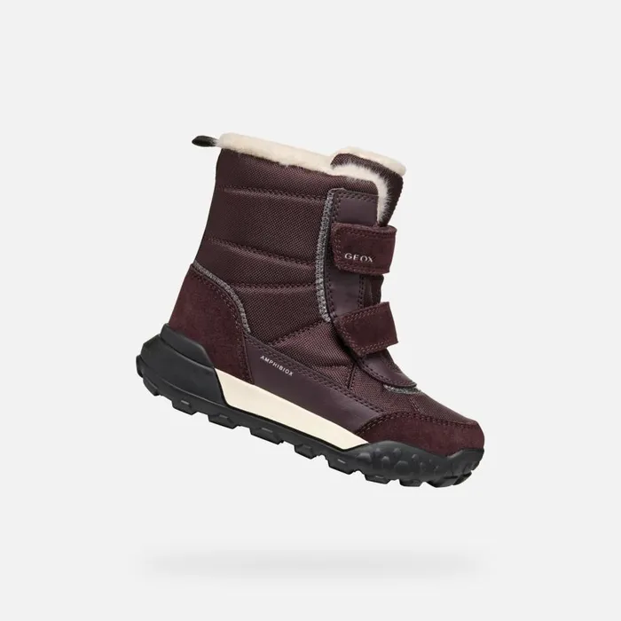 Geox Ankle Boots TREKKYUP ABX GIRL Dark Burgundy Mid Calf Boots Dark Burgundy 8211 Kids