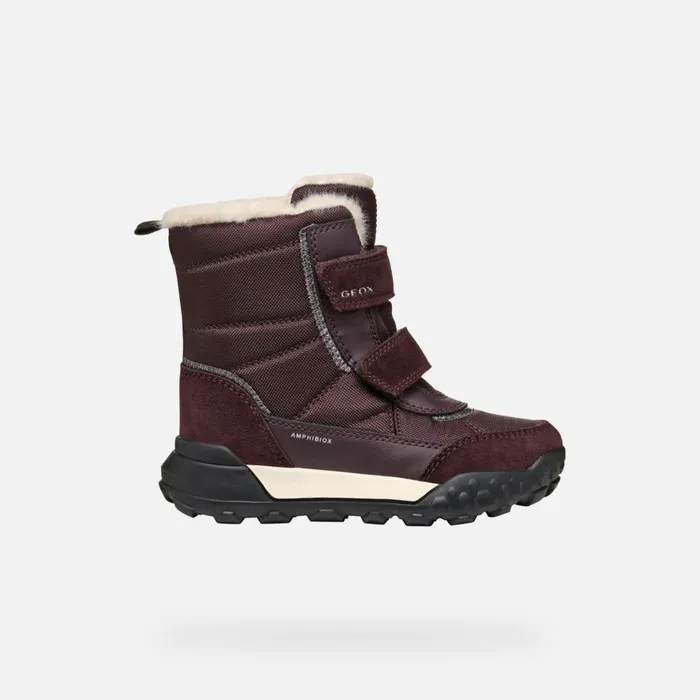 Geox Ankle Boots TREKKYUP ABX GIRL Dark Burgundy Mid Calf Boots Dark Burgundy 8211 Kids