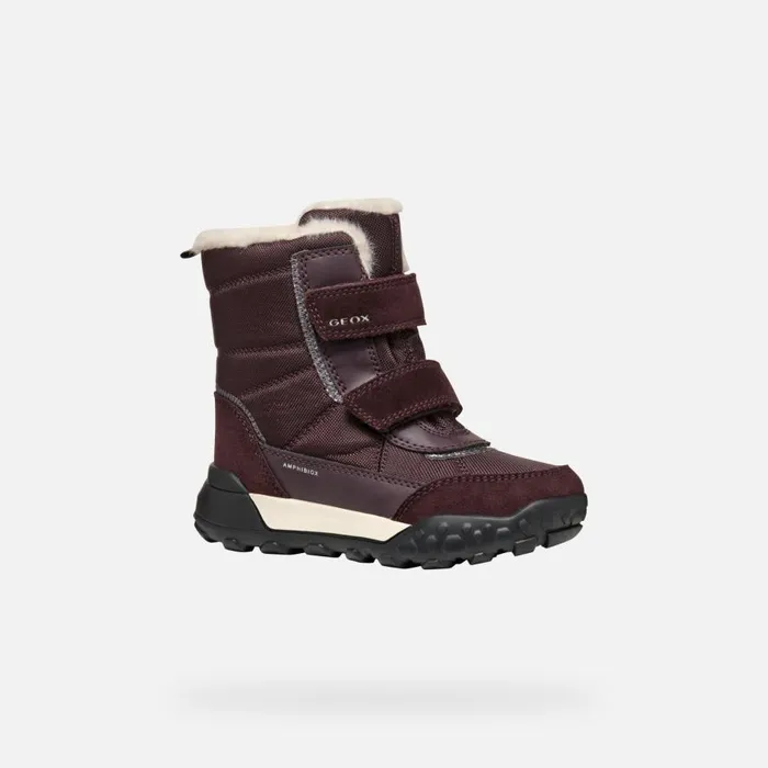 Geox Ankle Boots TREKKYUP ABX GIRL Dark Burgundy Mid Calf Boots Dark Burgundy 8211 Kids