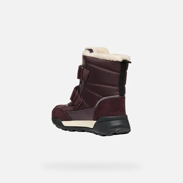 Geox Ankle Boots TREKKYUP ABX GIRL Dark Burgundy Mid Calf Boots Dark Burgundy 8211 Kids