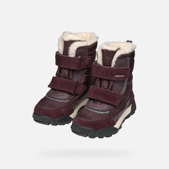 Geox Ankle Boots TREKKYUP ABX GIRL Dark Burgundy Mid Calf Boots Dark Burgundy 8211 Kids