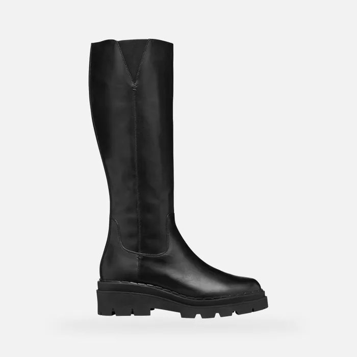 Geox Boots FELLENY WOMAN Black Leather Boots Black 8211 Woman