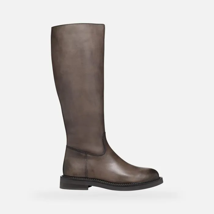 Geox Boots SERILDA WOMAN Taupe Leather Boots Taupe 8211 Woman