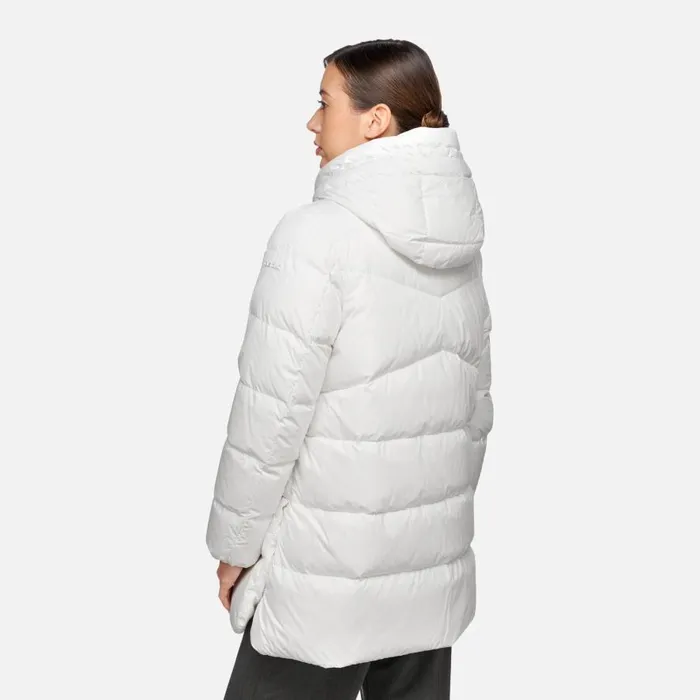 Geox Down Jackets DALYLA WOMAN Blanc De Blanc Fulllength Quilted Coat Blanc De Blanc 8211 Woman