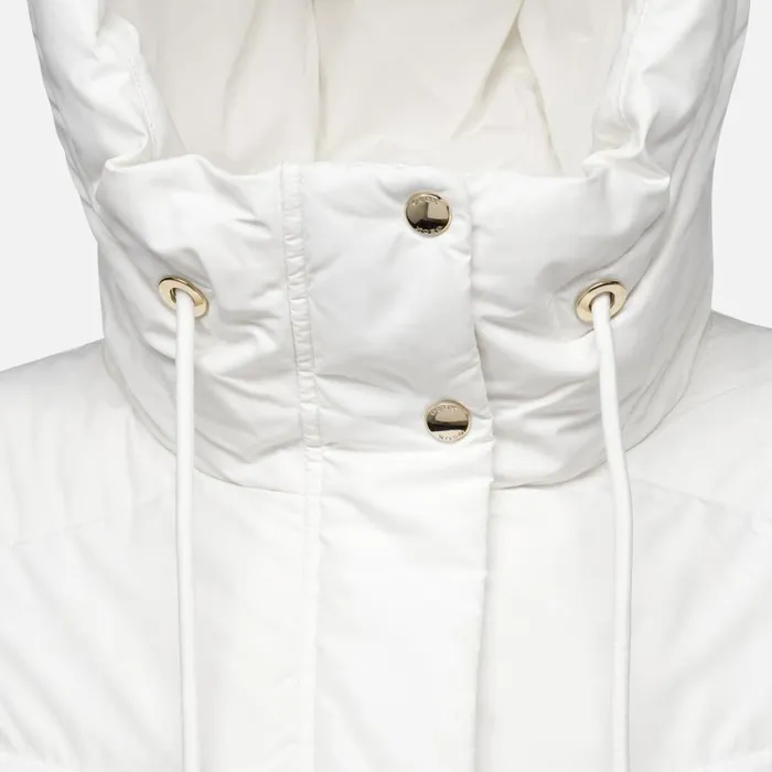 Geox Down Jackets DALYLA WOMAN Blanc De Blanc Fulllength Quilted Coat Blanc De Blanc 8211 Woman