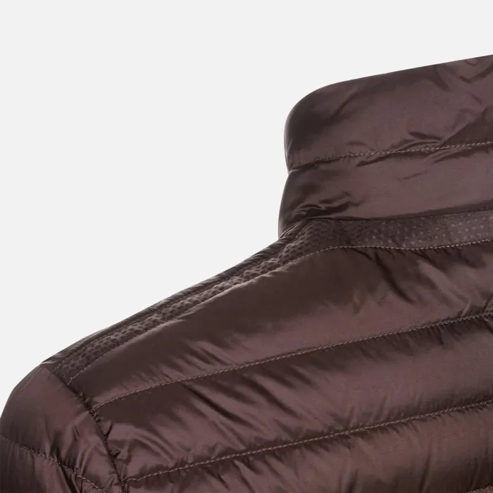 Geox Down Jackets WARRENS MAN Chocolate Plum Short Down Jacket Chocolate Plum 8211 Man