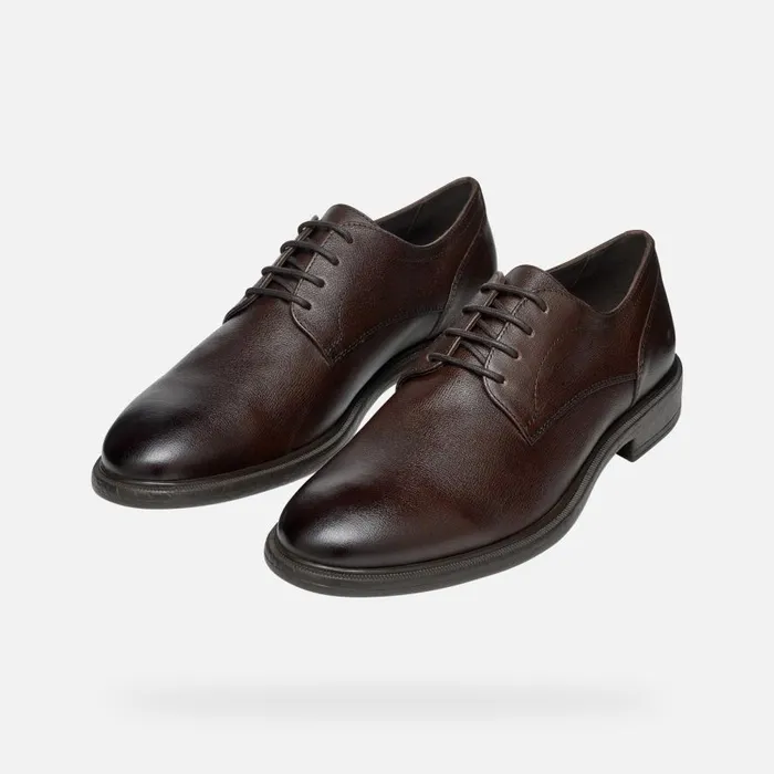 Geox Formal Shoes TERENCE MAN Coffee Leather Shoes Coffee 8211 Man