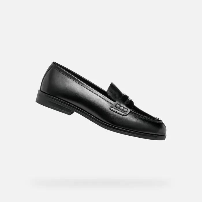 Geox Loafers CLORIDIE WOMAN Black Leather Loafers Black 8211 Woman