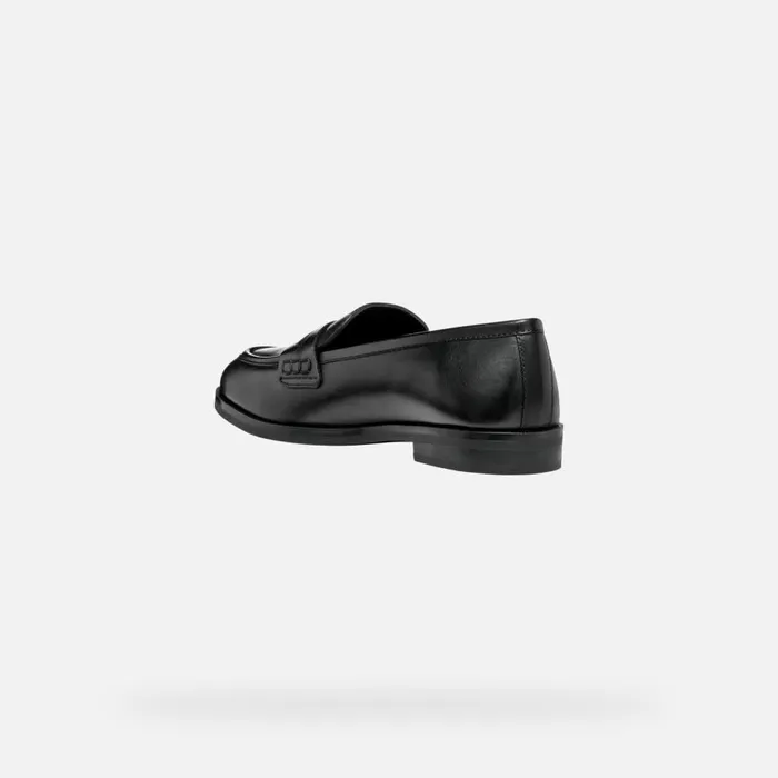 Geox Loafers CLORIDIE WOMAN Black Leather Loafers Black 8211 Woman