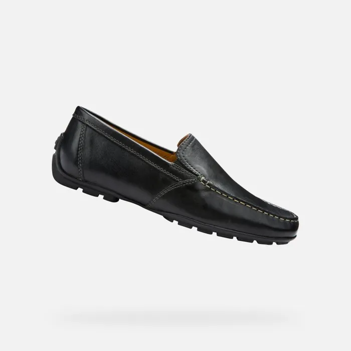 Geox Loafers MONER Men039s Black Leather Loafers Black 8211 Man