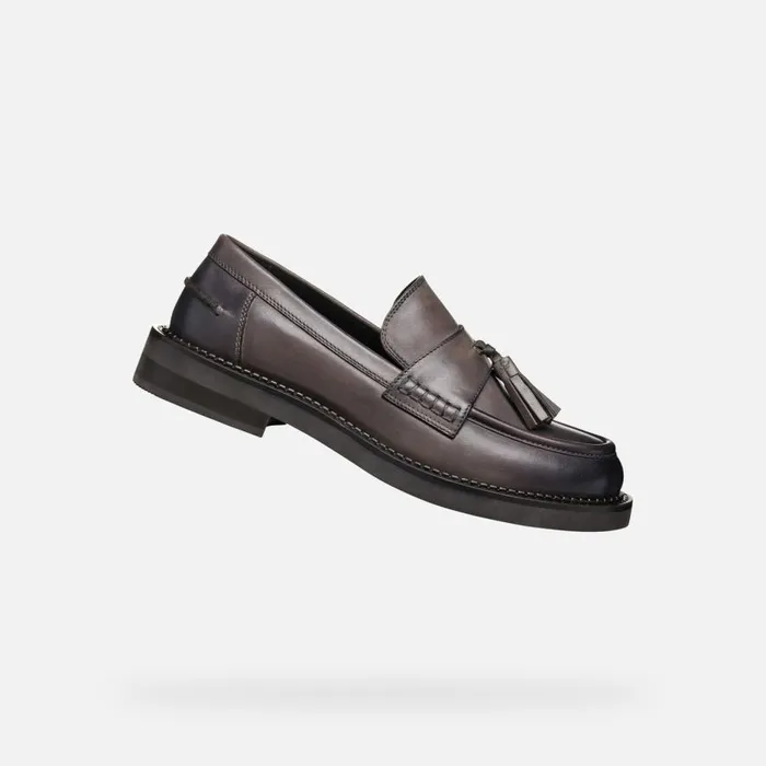 Geox Loafers SERILDA WOMAN Taupe Leather Loafers Taupe 8211 Woman