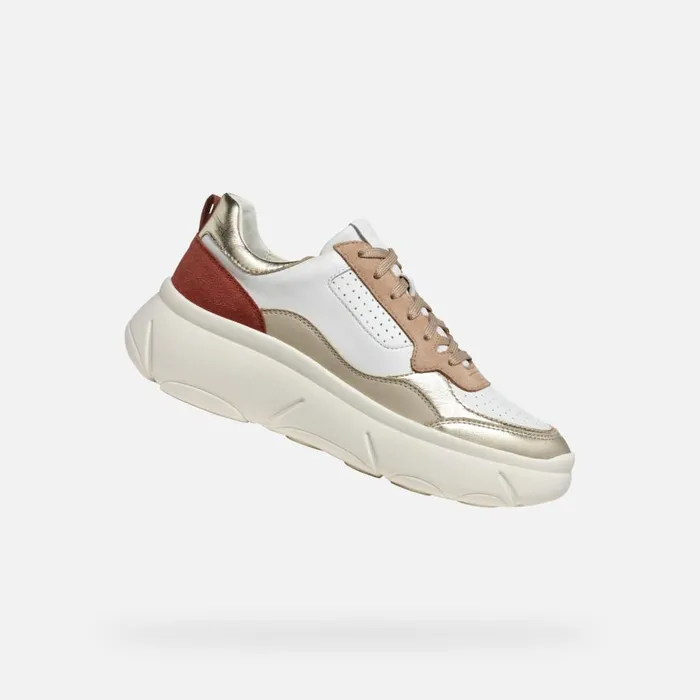 Geox Sneakers NEBULA 20 X WOMAN WhiteLight Gold Low Top Sneakers Whitelight Gold 8211 Woman