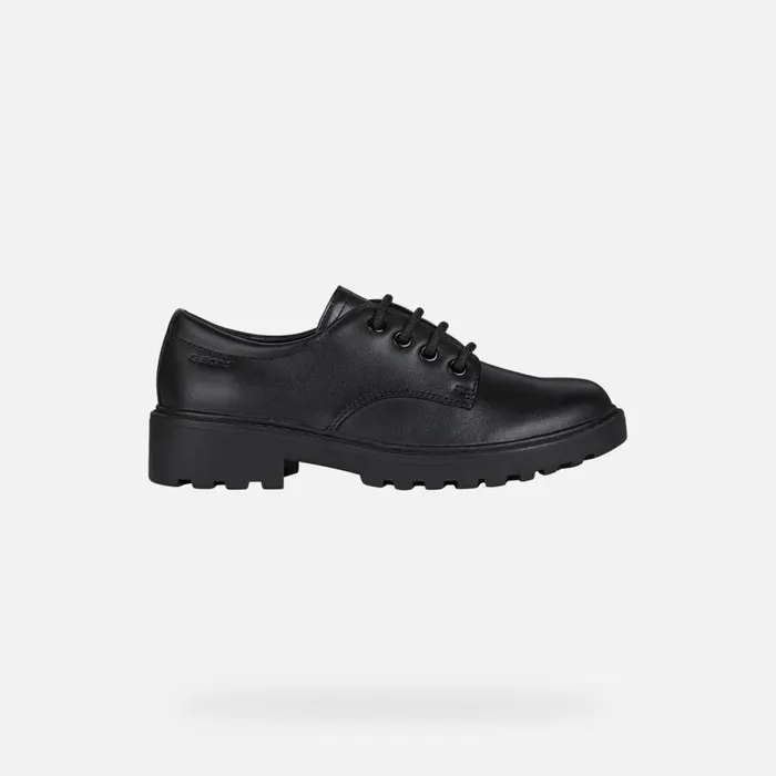 Geox Uniform Shoes CASEY C LaceUp Shoes Black Junior Girl Geox Black 8211 Kids