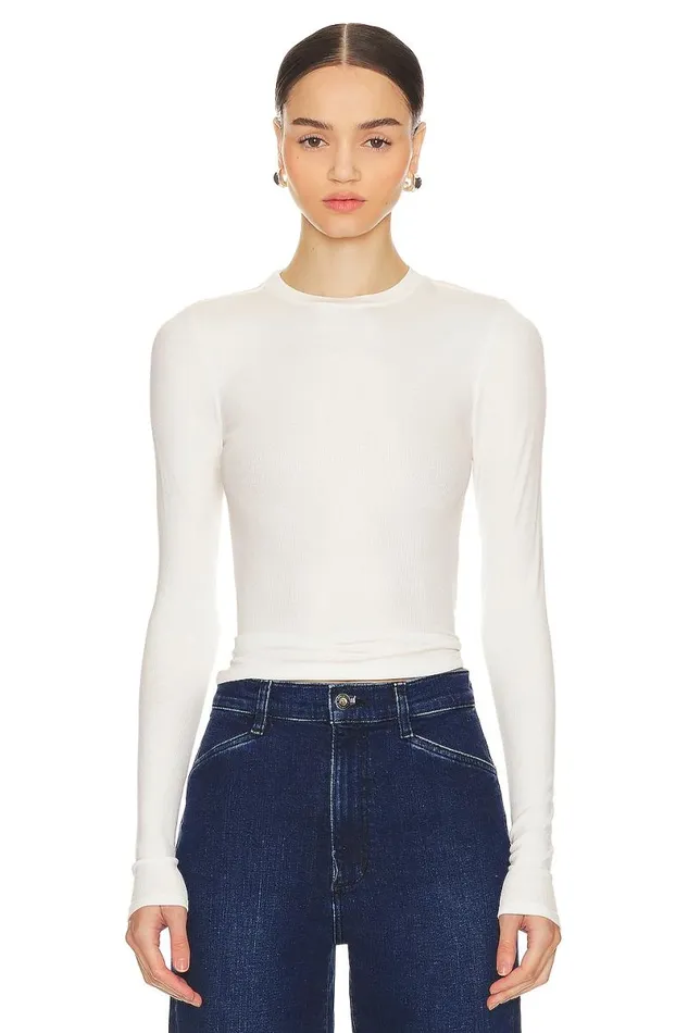 Hailey Long Sleeve Tee White Women Lovers and Friends Tops
