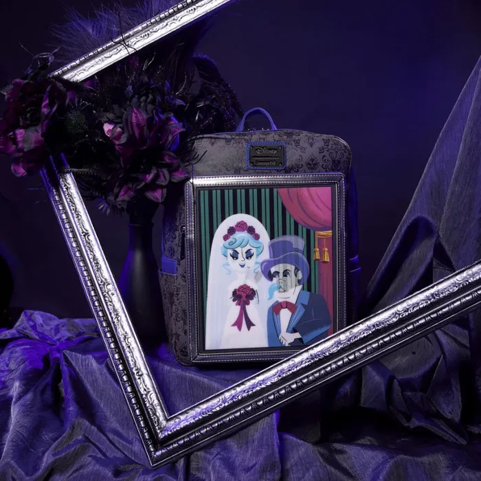 Haunted Mansion The Black Widow Bride Portrait Lenticular Mini Backpack Unisex Loungefly Backpacks Haunted Mansion The Black Widow Bride Portrait Lenticular Mini Backpack Unisex Loungefly Backpacks