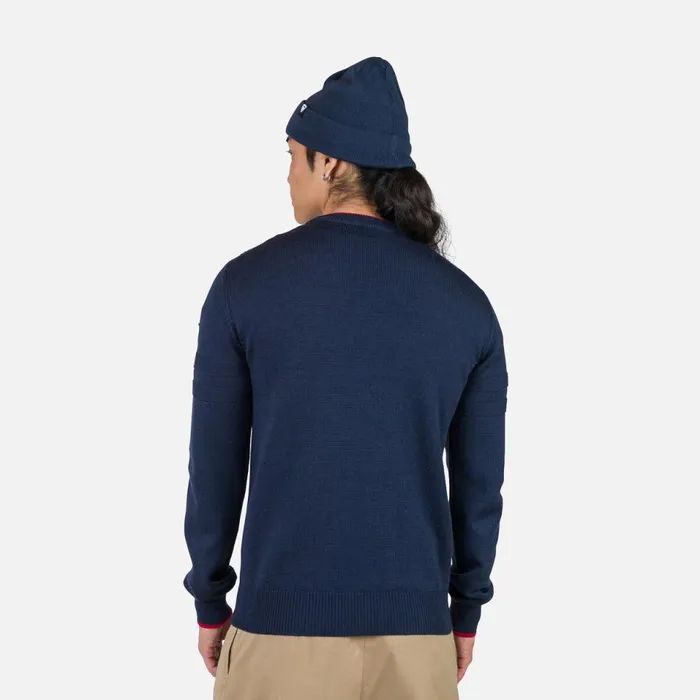 Herren Sweatshirts Und Pullover Rossignol Gestreifter Herrenstrickpullover Mit Rundhalsausschnitt Darknavy715