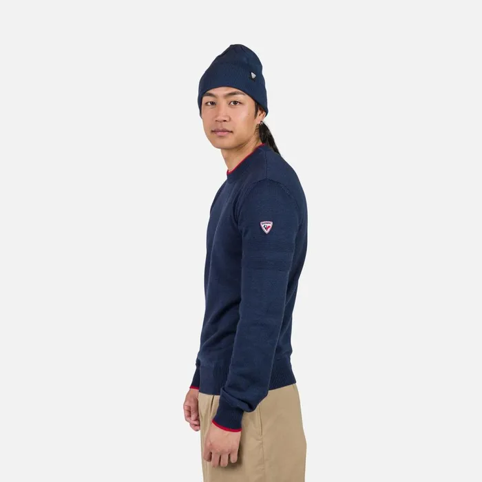 Herren Sweatshirts Und Pullover Rossignol Gestreifter Herrenstrickpullover Mit Rundhalsausschnitt Darknavy715