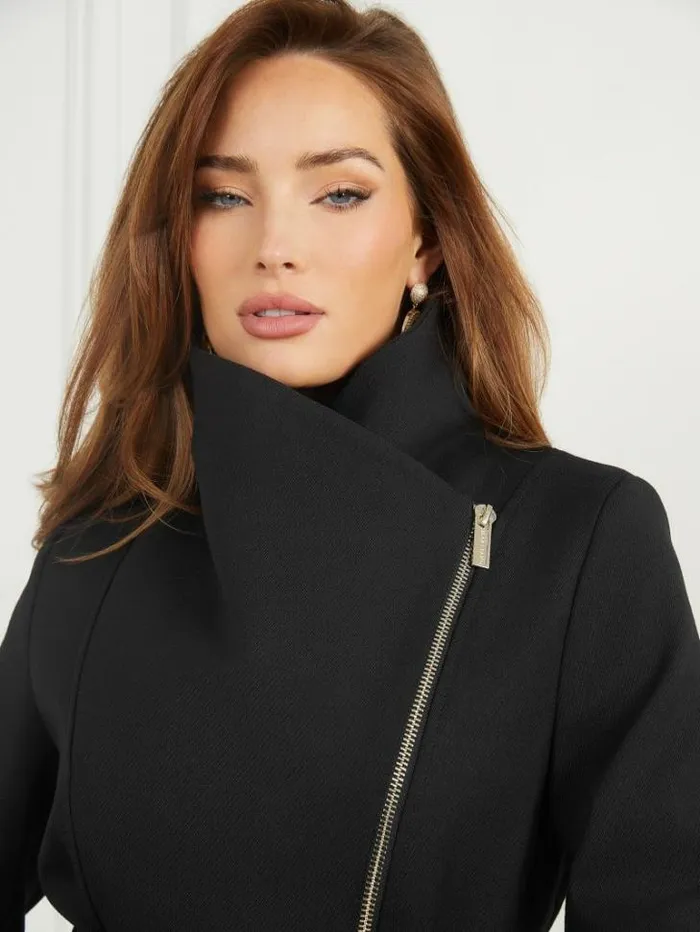 Jackets Women Marciano Ambra WoolBlend Coat Jet Black Multi Jackets Women Marciano Ambra WoolBlend Coat Jet Black Multi