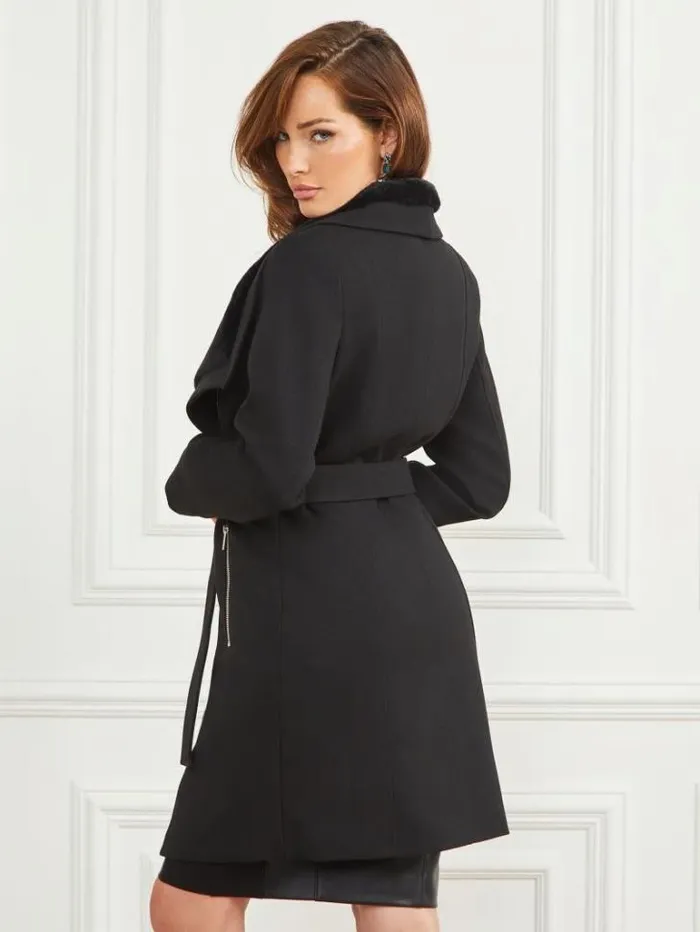 Jackets Women Marciano Ambra WoolBlend Coat Jet Black Multi Jackets Women Marciano Ambra WoolBlend Coat Jet Black Multi