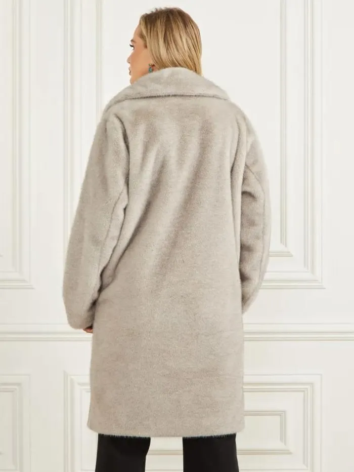 Jackets Women Marciano Bianca FauxFur Coat Grey Pearl Multi Jackets Women Marciano Bianca FauxFur Coat Grey Pearl Multi