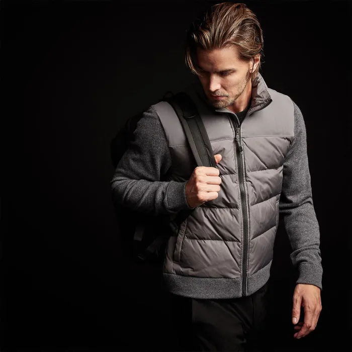 James Perse Performance Jackets Luxury Down Front Zip Sweater Flannel 8211 Men