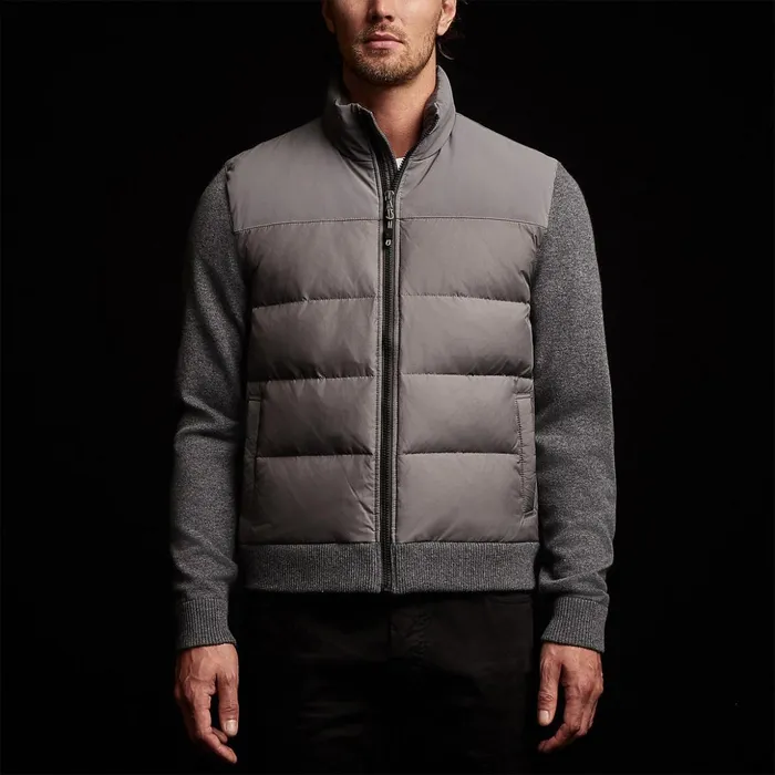 James Perse Performance Jackets Luxury Down Front Zip Sweater Flannel 8211 Men