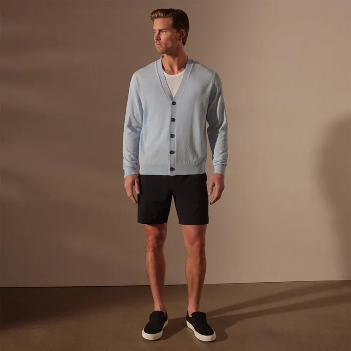 James Perse Sweaters Stretch Cotton Cardigan Bleached Blue 8211 Men