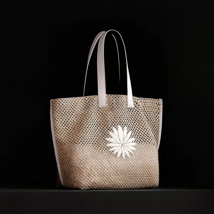 James Perse Tote Bags Lotus Raffia Tote White Sand 8211 Women