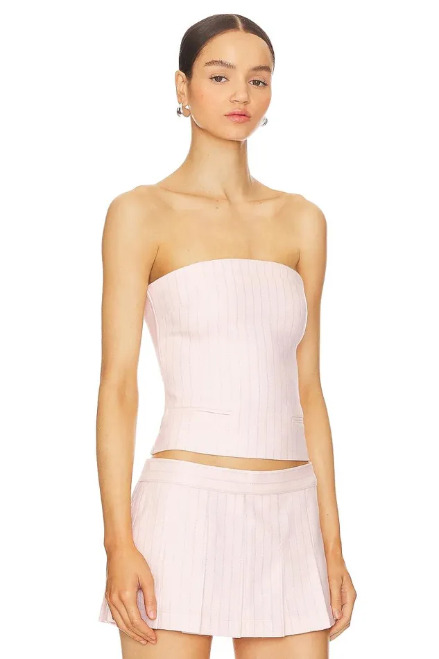 Jasmine Top Pink Pinstripe Women Lovers and Friends Tops