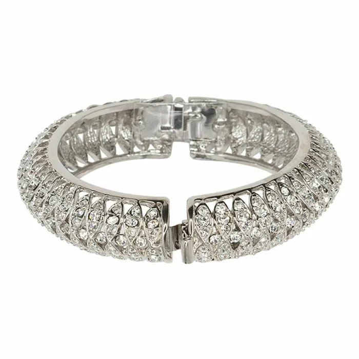 Kenneth Jay Lane Clear Crystal Bracelets Women Jackie Kennedy Crystal Pav Bangle Kenneth Jay Lane Clear Crystal Bracelets Women Jackie Kennedy Crystal Pav Bangle