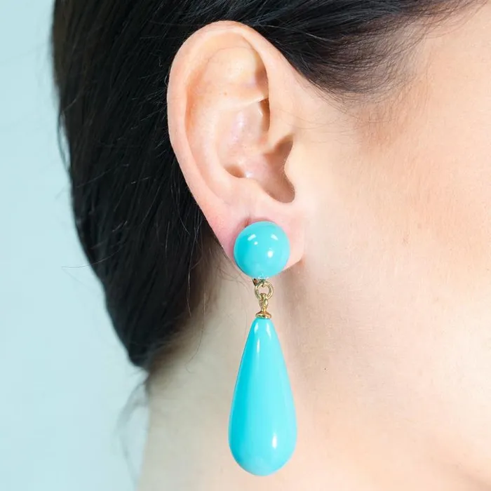 Kenneth Jay Lane Light Color Earrings Women Turquoise Teardrop Pierced Or Clip Earrings Kenneth Jay Lane Light Color Earrings Women Turquoise Teardrop Pierced Or Clip Earrings