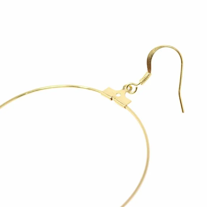 Kenneth Jay Lane Metallic Finish Earrings Women Polished Gold Circle Hoop Fishhook Earrings
