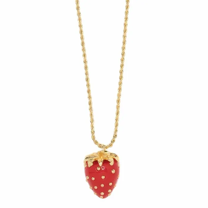 Kenneth Jay Lane Pendant Necklaces Women Red Strawberry Necklace Kenneth Jay Lane Pendant Necklaces Women Red Strawberry Necklace